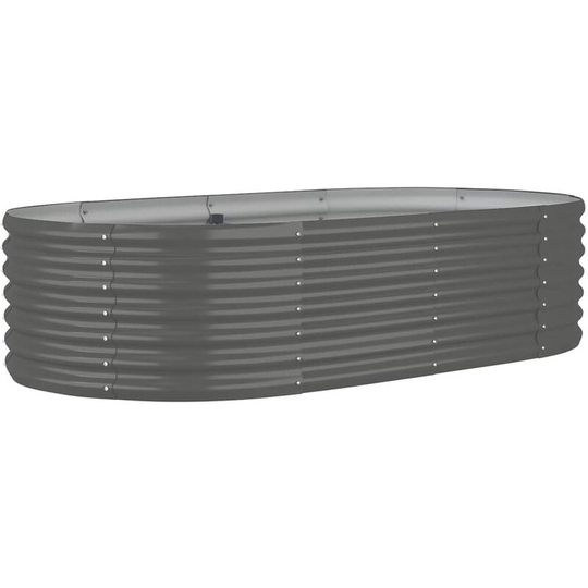 Vidaxl - Garden Planter Powder-coated Steel 152x80x36 cm Grey Grey