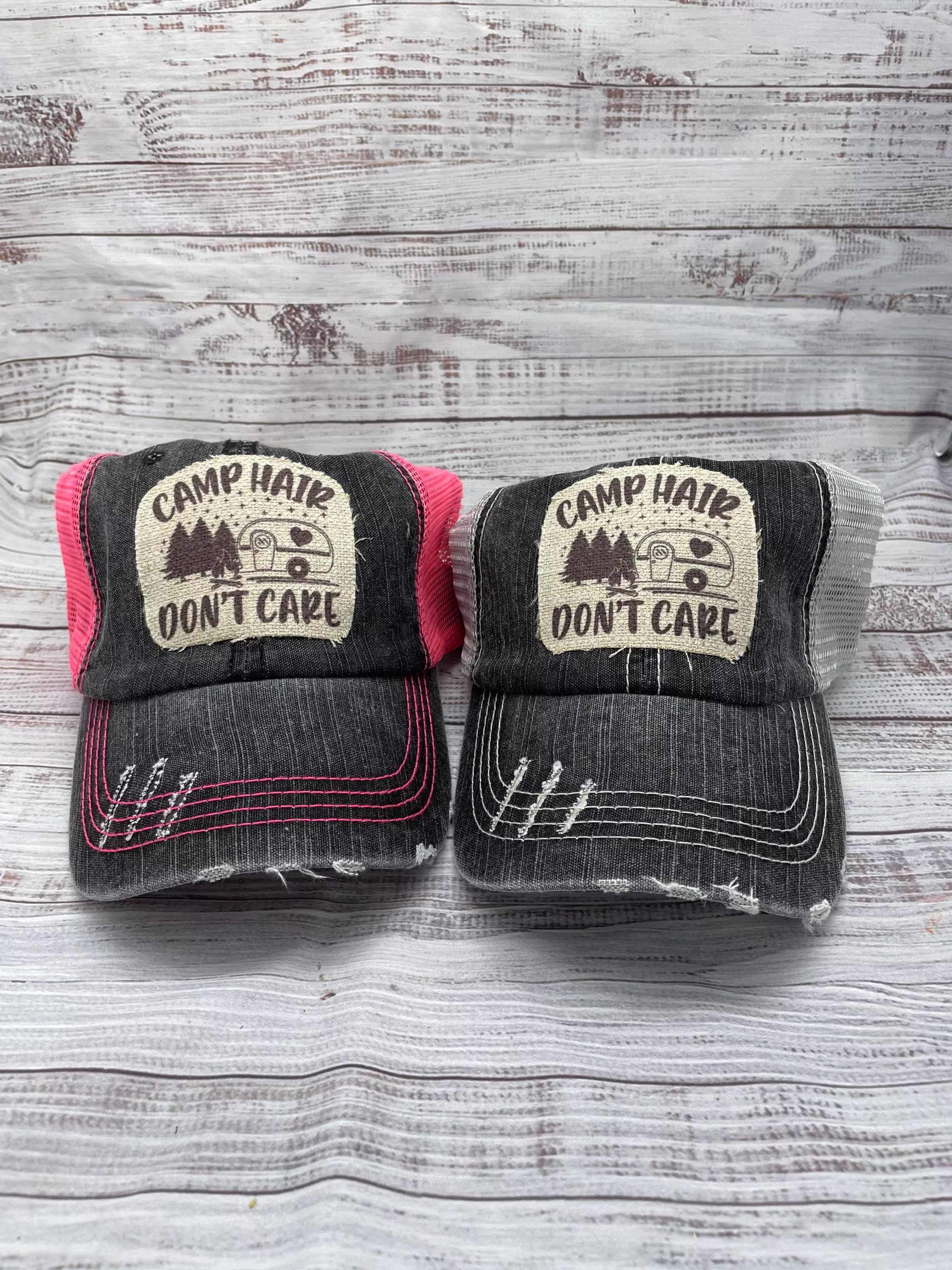 Camping Hat, Camp Hair, Season, Patch Happy Camper, Ponytail Home Is Where We Park It, Summertime, Life
