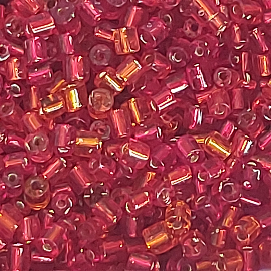 30Gr Red Tube Glass Beads 2mm, Bugle Seed Beads, Short Diy Jewelry Making Craft Supplies, C203