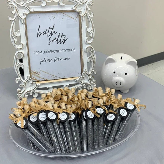 5Pcs Black Salt Test Tubes, Bridal Shower Gift Box Ideas, Bath Shots For Bags, Small Bath Favors, Black Party Favors Guests