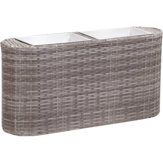 Topdeal - Garden Raised Bed 80x25x40 cm Poly Rattan Grey FF46953_UK