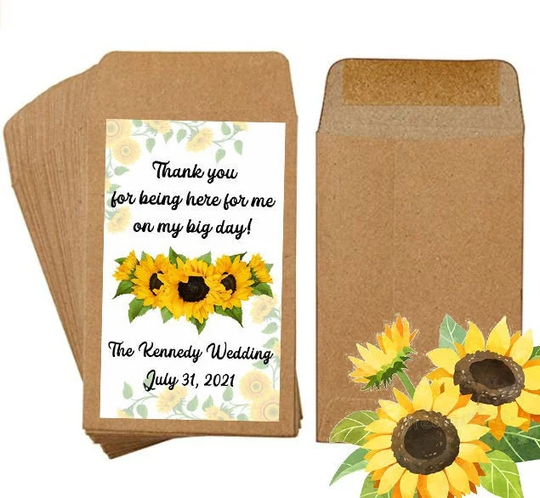 Sunflower Or Wildflower Seeds Packet Bridesmaid Gift