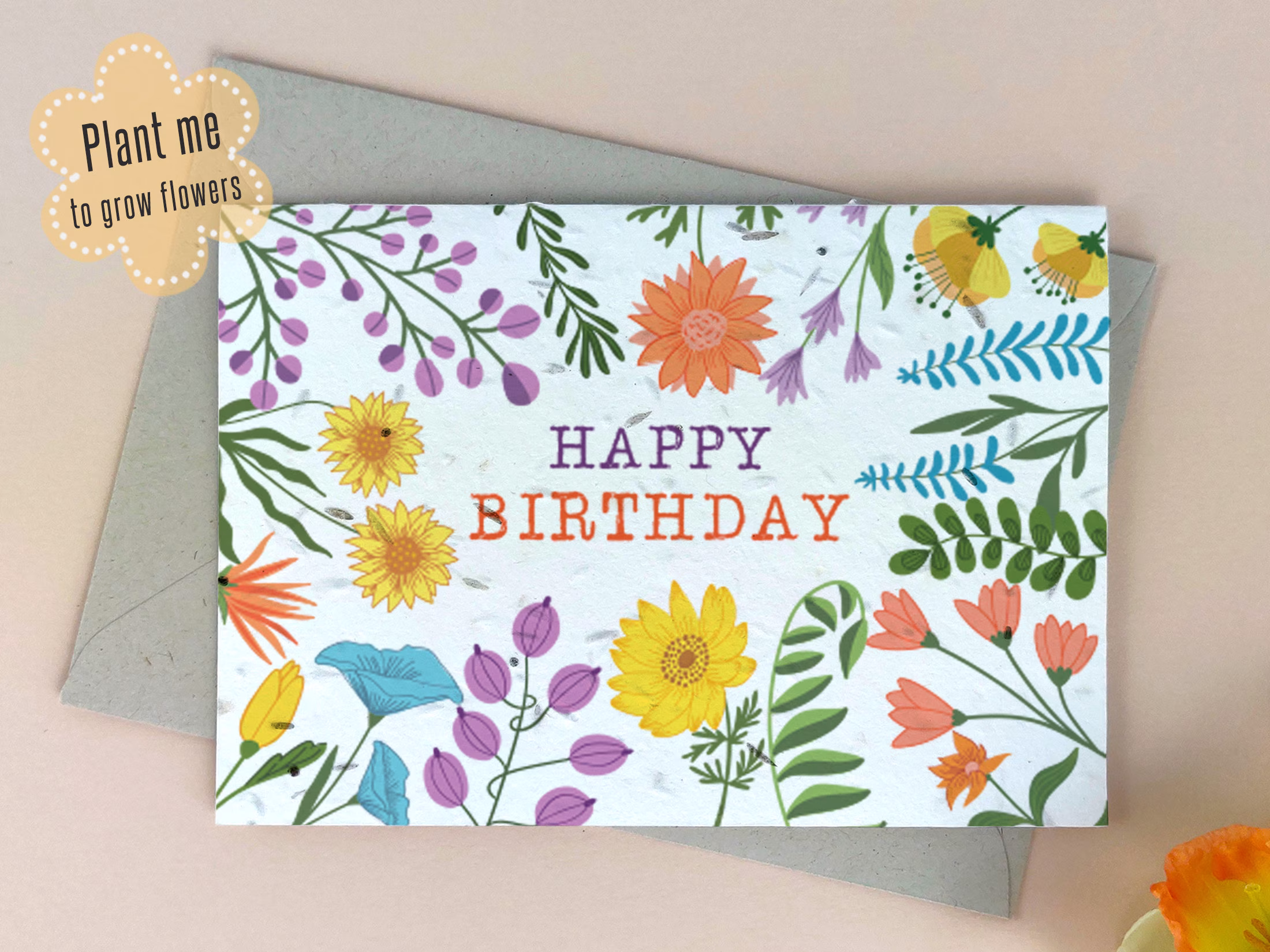 Plantable Birthday Card, Seed Flowers, Special Gift, Friend, Mum, Wife, Eco-Friendly Card