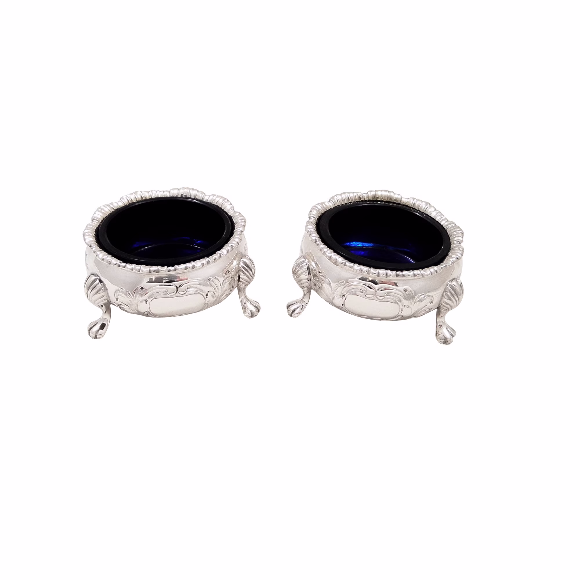 Pair Of Antique Victorian Sterling Silver Salts 1872