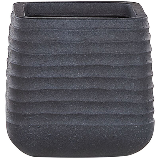 Modern Outdoor Garden Flower Pot Large 28 x 27 cm Square Planter Black Parikia - Black