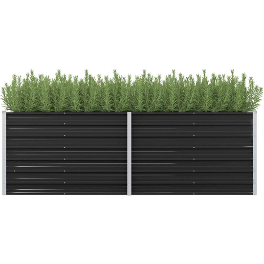 Garden Planter Anthracite 240x80x77 cm Galvanised Steel
