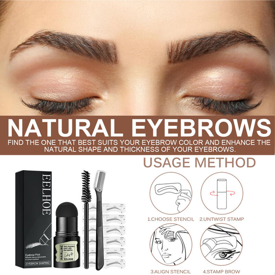 Benobbykids - Eyebrow Stamp,Eyebrow Stencil Eyebrow Stamp Waterproof Eyebrow Powder Set Waterproof Eyebrow Stamp Reusable Eyebrow Stencils Perfectly