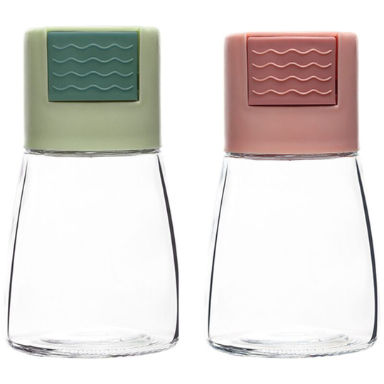 Fvbjd - Farmhouse Salt and Pepper Shakers for Kitchen Counter - Easy Refilling Card Pink + Card Green