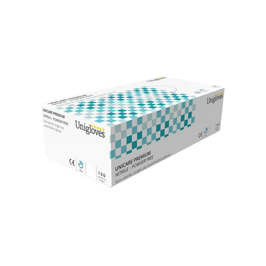 Premium Nitrile Powder Free Gloves - Medium - GU0043 - Unicare