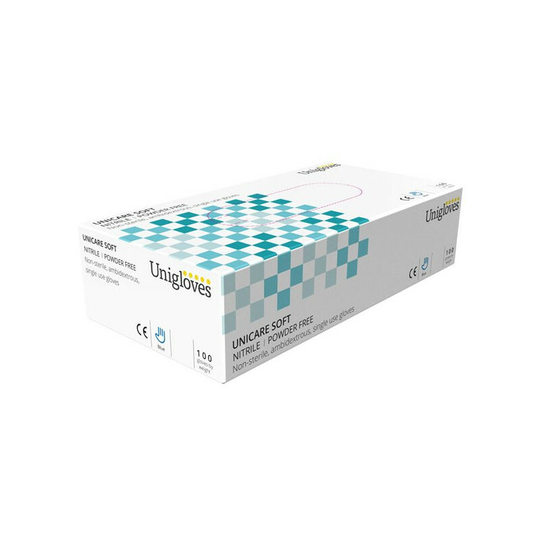 UNICARE Nitrile Powder Free Gloves - Large - Pack of 100 - GS0034