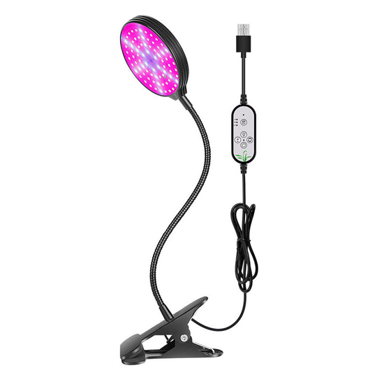 Indoor Grow Light, usb Grow Light 15W Full Spectrum, Automatic Timer for Greenhouse, Gardening, Succulents (1 heads) - Muff