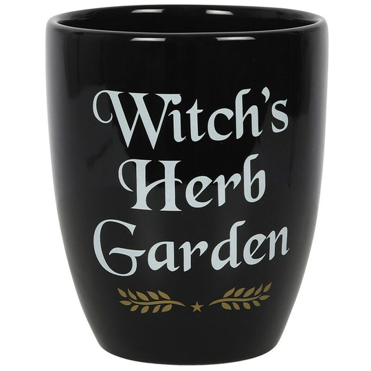 Something Different - Witch's Herb Garden Ceramic Plant Pot (One Size) (Black/White) - Black/White