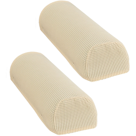 A pair of Sofa Armrest Cover Household Polar Fleece Removable And Washable Sofa Elastic Protective Cover Non Slip Four Seasons Universal, Beige
