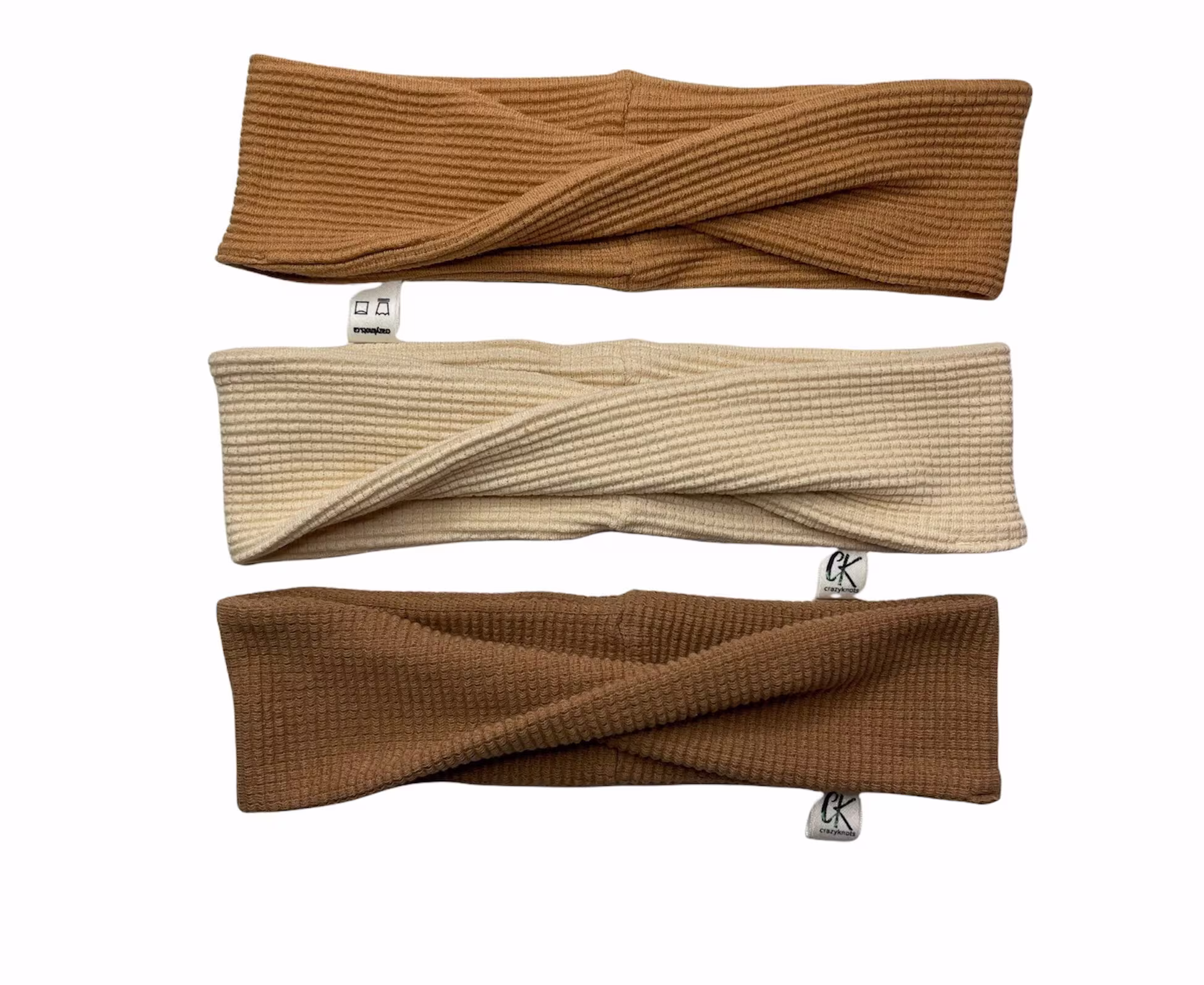 Cozy Organic Waffle Knit Twisted Headbands in 3 Colours