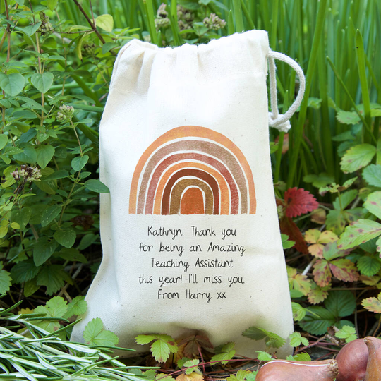 Earth Rainbow Personalised Teacher Gift Bag With Seeds