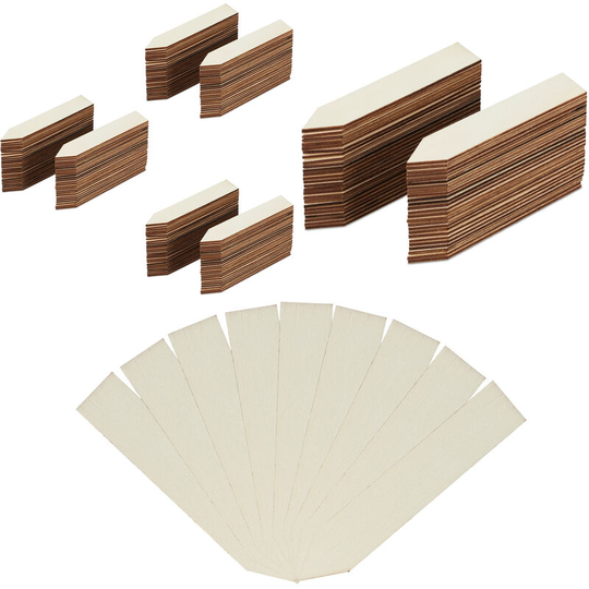Set of 240 Relaxdays Plant Labels, For Labelling Flower & Herb Pots, Garden Tags, Wooden Markers, 10.5 cm, Natural