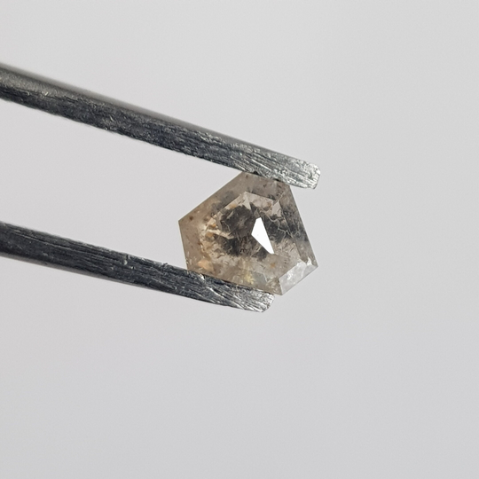 0.47Ctw/5.7mm Fancy Shield Shaped Clear Grey Salt & Pepper Rose Cut Diamond Loose, Natural Loose Ring, Dds734/9