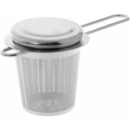 Stainless Steel Tea Filter, Fine Hole Tea Infuser with Handle and Lid, for Mug Cup Teapot or Herbs
