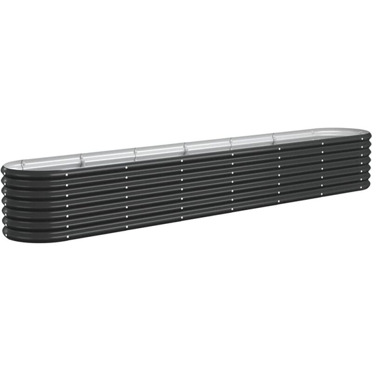 Garden Planter Powder-coated Steel 260x40x36 cm Anthracite vidaXL - Anthracite