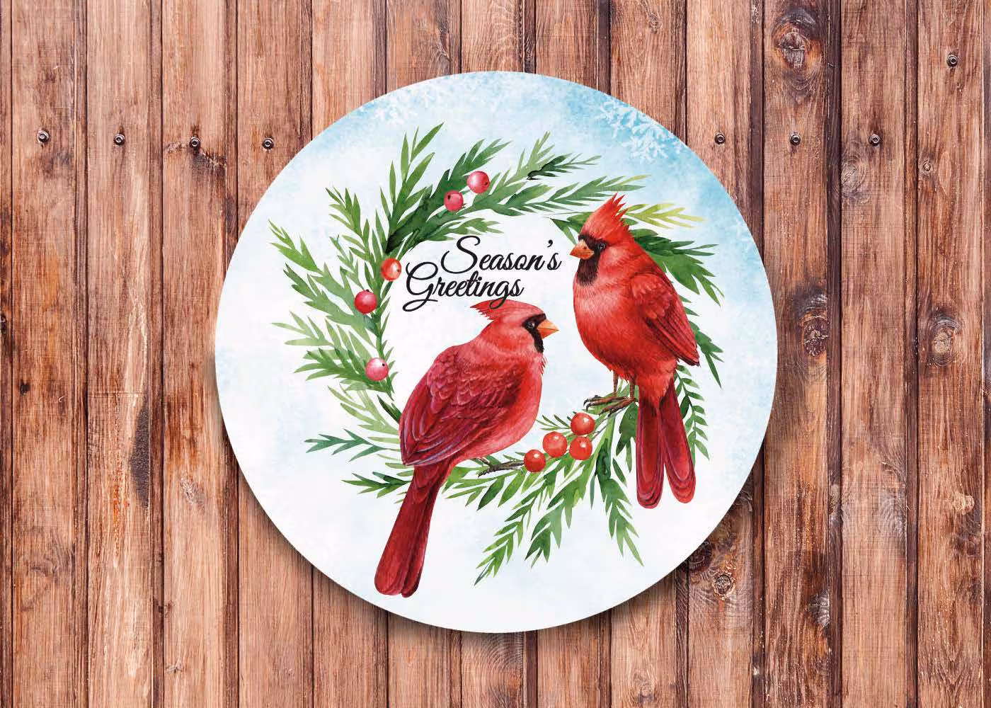 Season's Greetings Wreath Sign