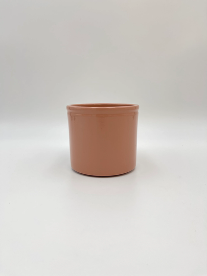 Eta Pink Ceramic Houseplant Pot, 14 cm Planter, Cylindrical Glazed, Glossy Indoor House Plant Plant, Gift Ideas