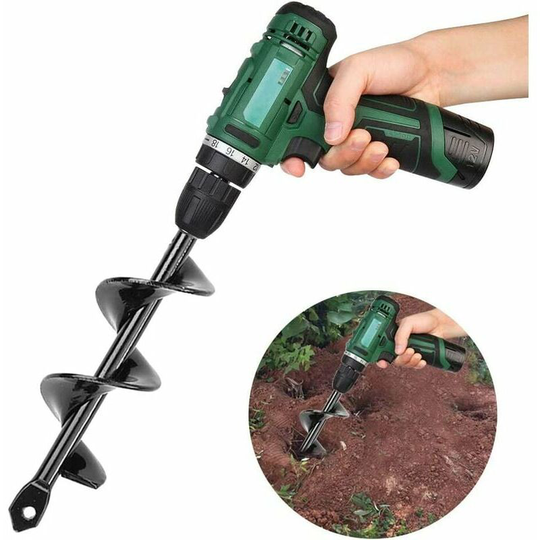 Auger Bits, Non-Slip, for Spiral Plants, Garden Plants and Flowering Plants 1.6' x 9' - Black