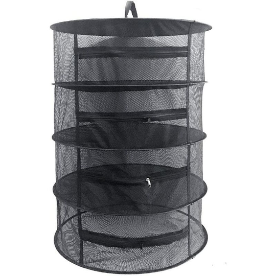 Herb Drying Rack Net 4 Layer Herb Dryer Black Mesh Hanging Dryer Rack with Zipper (31.5'x24')