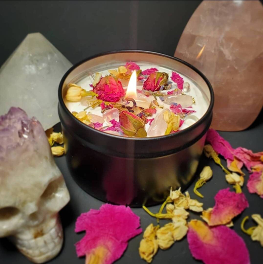 Intention Candles - Love Candle Crystal & Herb Self Healing