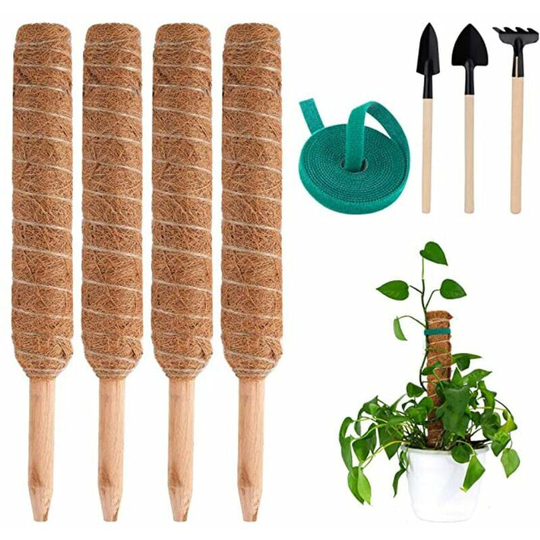 Pieces 40cm Coir Plant Stake, Plant Pole Coir Stick, for Home Garden Plant Climbers Extendable Planting Support