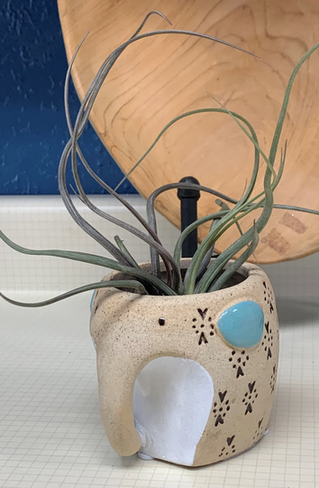 Mini Ceramic Elephant Planter | Terra Cotta Succulent Pot Air Plant Holder