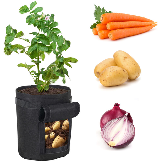 7 Gallon Potato Grow Bags Planter Box Vegetable Grow Bag Breathable Nonwoven Fabric Garden Growing Bag with Handles Access Flap for Potato Tomato