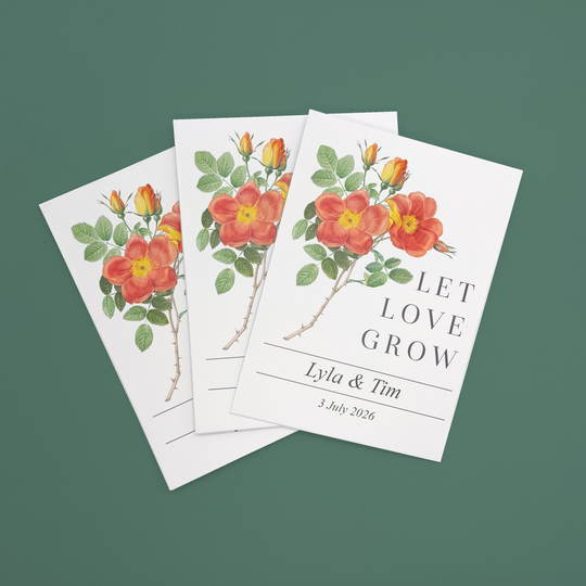 Seed Packet Wedding Favours, Seeds Included, Let Love Grow Vintage English Autumn Floral Bridal Shower Favors, Rustic Wedding, Eco