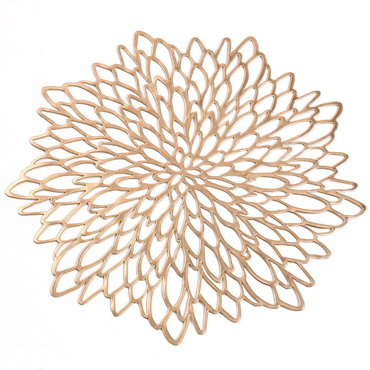 6 gold metal mats pressed vinyl wedding mats dinner party mats emphasis center Christmas mats