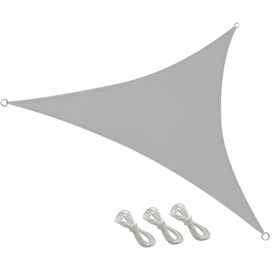 Uv Resistant Sun Shade Triangle Sail Canopy Garden Plant Shelter Breathable Greenhouse Cover for Outdoor Patio Camping Backyard Swimming Pool (Grey