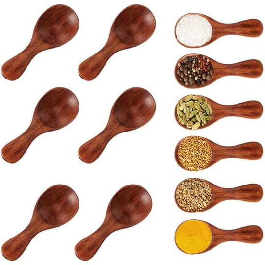 12 Pieces Small Wooden Salt Spoons, Wooden Spoon Bath Salt Spoon, Mini Wooden Spoon for Spices, Ice Cream, Condiments, Tea, Seasoning, Milk, Cake