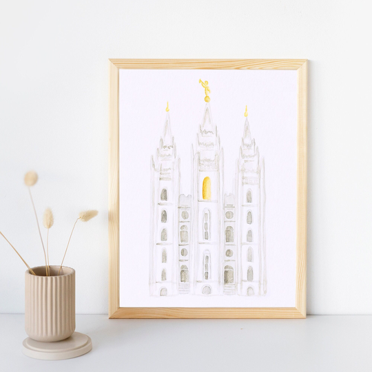Salt Lake City, Utah Lds Temple Watercolor Print, Temple Art, Painting, Temple, Missionary, Baptism, Wedding Gift