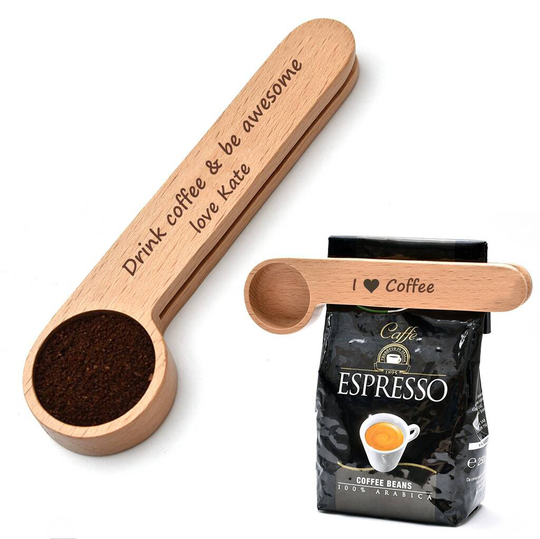 Coffee Bean Measuring Spoon/Scoop With Bag Clip