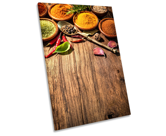 Kitchen Spices Herbs Picture Canvas Wall Art Portrait Print