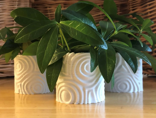 Ripple Rounded Planter | Geo Plant Pot 3D Printed Cactus For Succulents