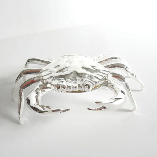 Novelty Silverplated Crab Salt Pot Trinket