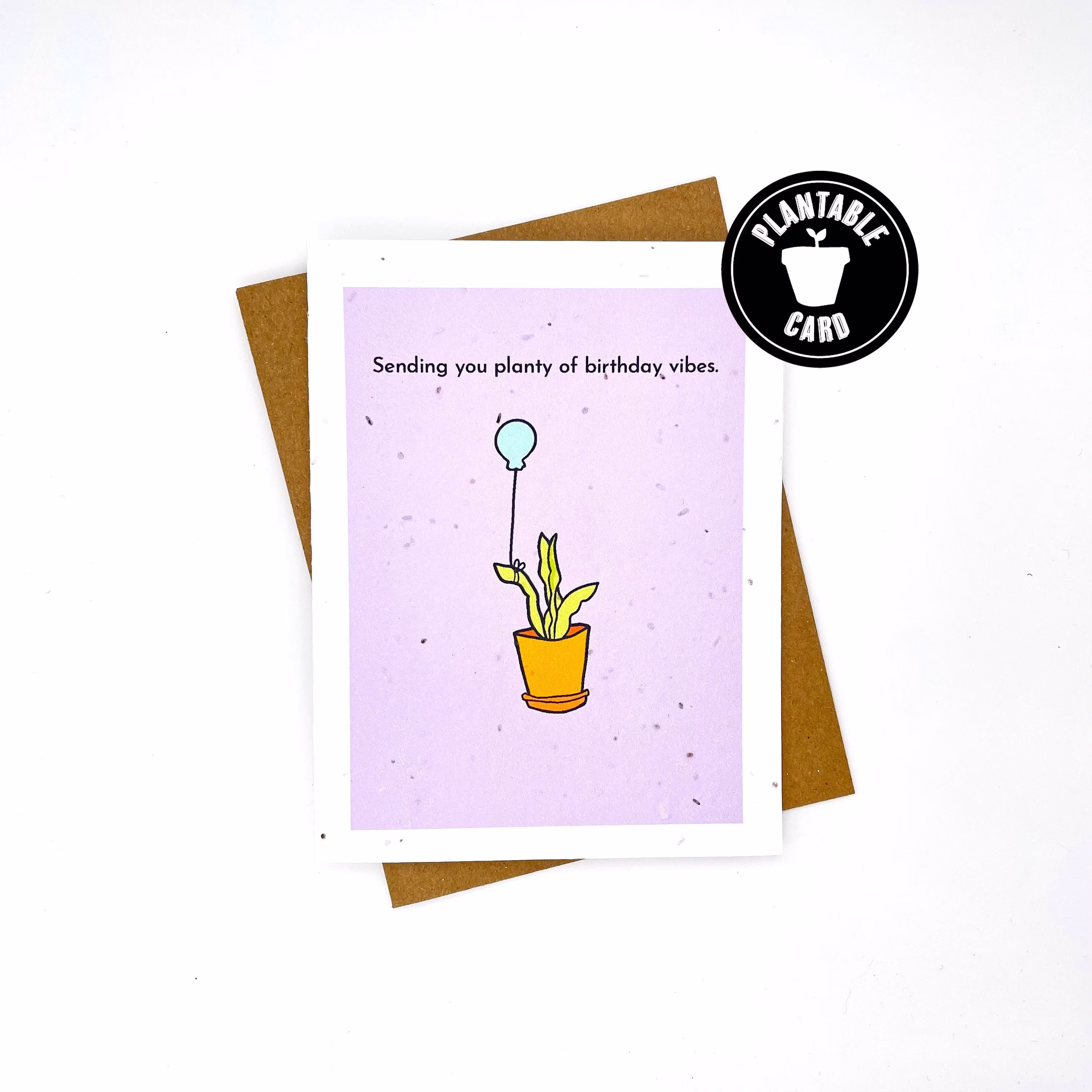 Wildflower Seed Paper Card, Happy Birthday Card For Plant Lover, Vibes, Mom, Punny Eco-Friendly Cards, Gifts