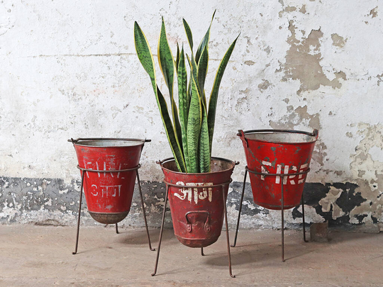 Upcycled Fire Bucket Planter