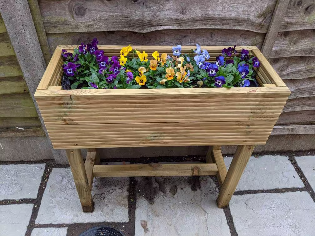 Raised Elevated Decking Bed Planter Box With Legs Tanalised Pressure Treated Trough Outdoor