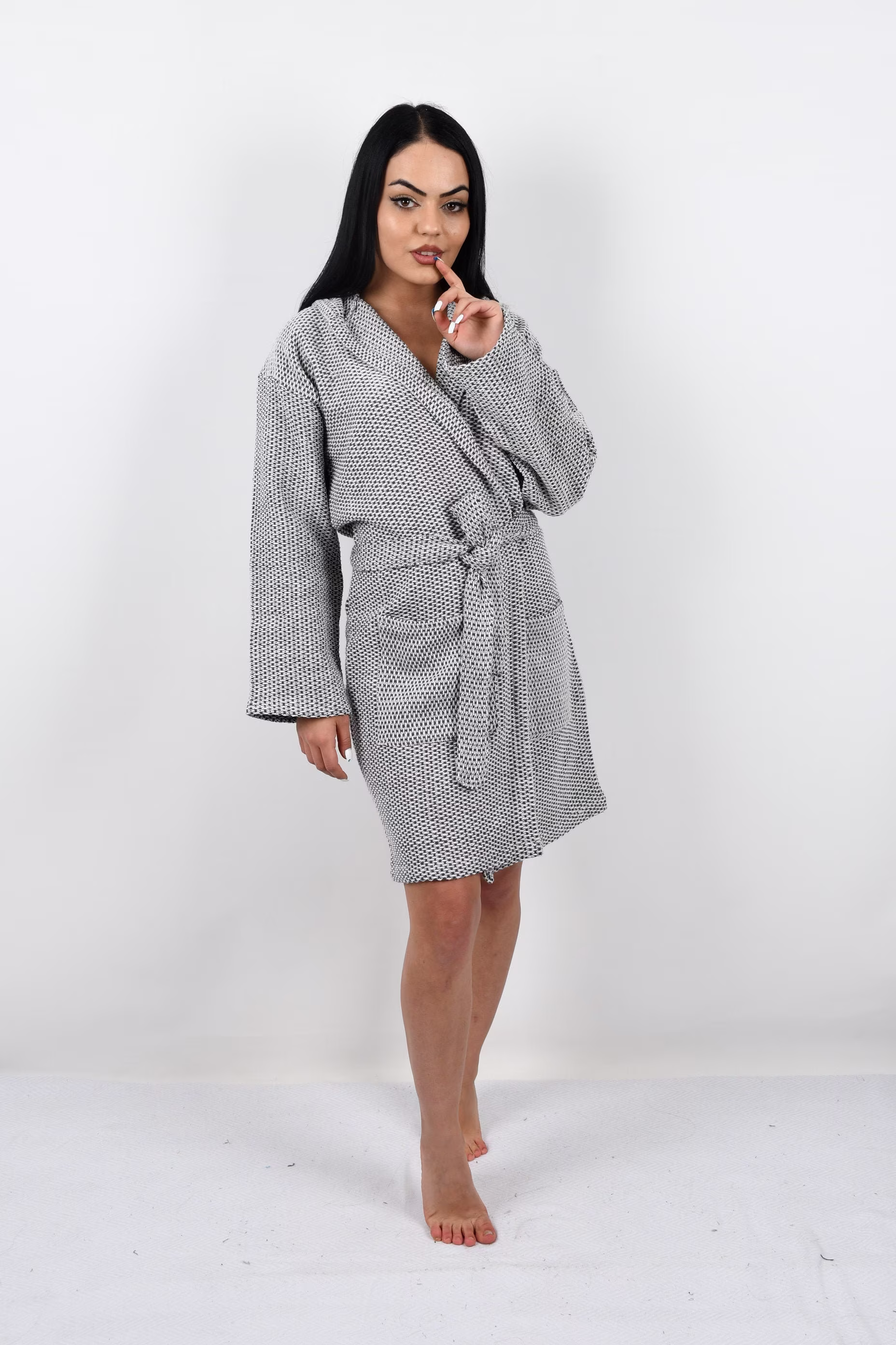 Cotton Pajama, Organic Bathrobe, Beach Cloth, Turkish Soft Absorbent Gift Blue Bathrobe