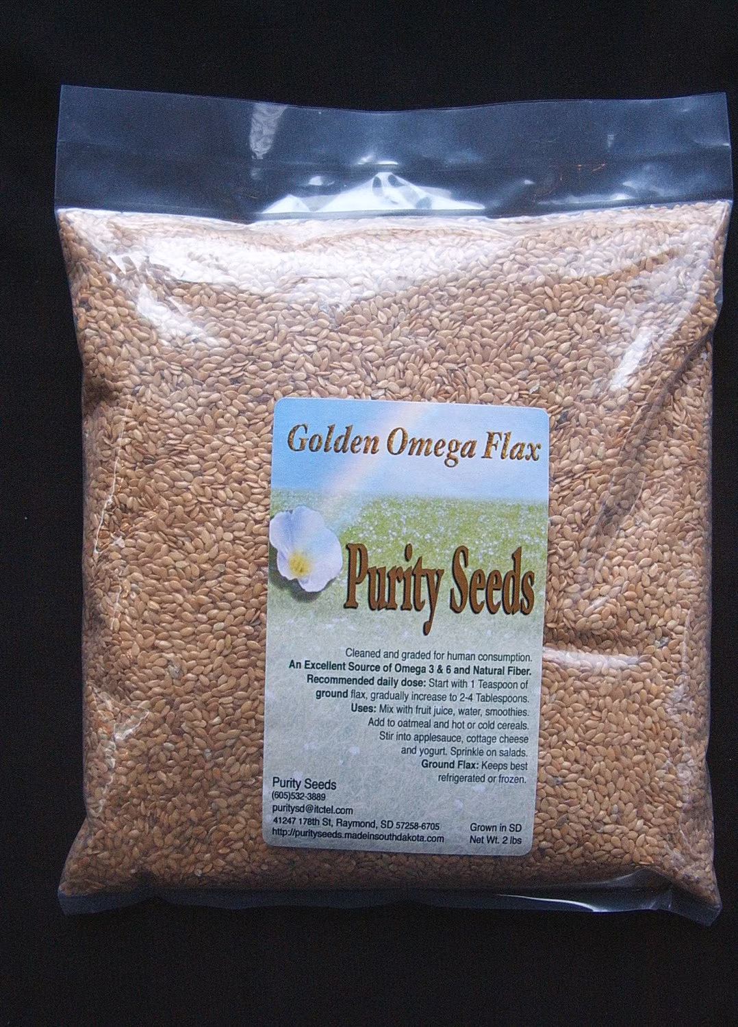 Purity Seeds 2 lb. Whole Golden Flax Seed
