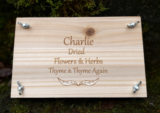 English Country Wooden Flower Leaf & Herb Press Gift, Engraved Press, Traditional Style With Name
