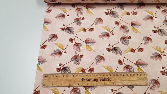 Cotton Jersey Organic, Leaves Old Pink Jersey, Knit Fabric 55