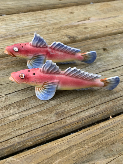 Vintage Ceramic Colorful Fish Salt & Pepper Shakers Marked Japan. No Chips