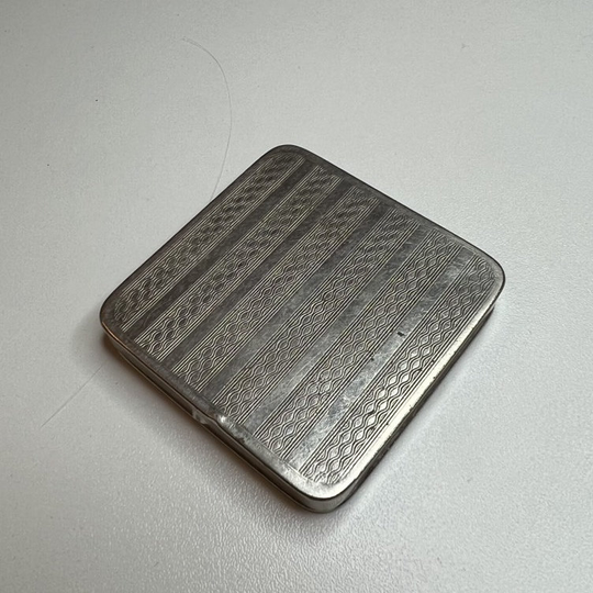 Art Deco Powder Compact 1930S Cosmetic Iconic Handbag Mirror Machined Square Vintage
