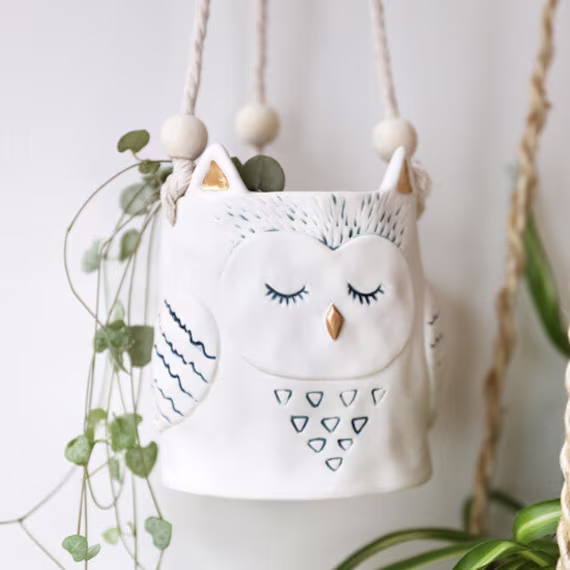 Hanging Planter | Bird Owl Succulent Housewarming